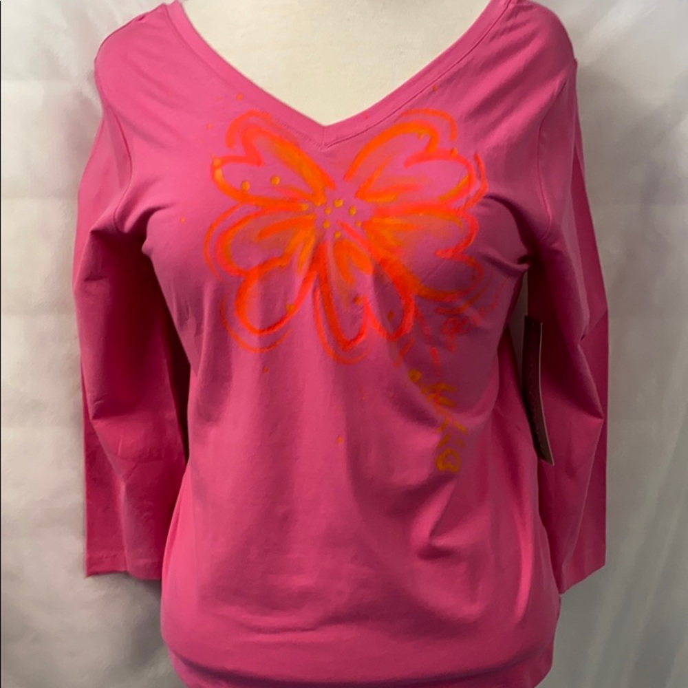 SOLD Med hand painted red t shirt